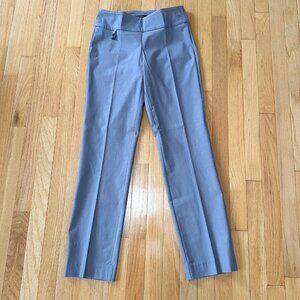 NWT $149 RAFFINALLA Gray "Duchessa" Slim Leg Straight Pants Stretch - Size 8